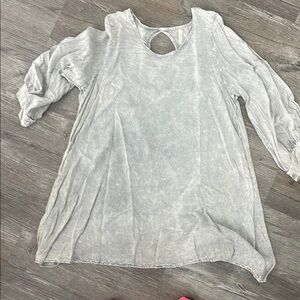 Yahada White Asymmetrical 3/4 Sleeve Tunic